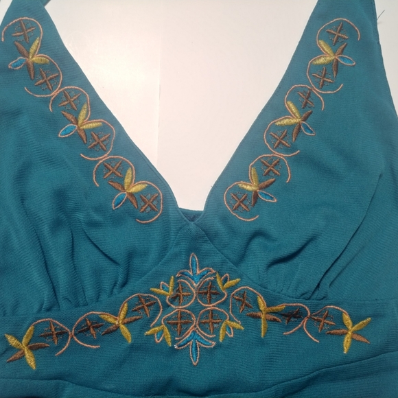 🌈3/$30 sale Poet teal halter top - Picture 2 of 3